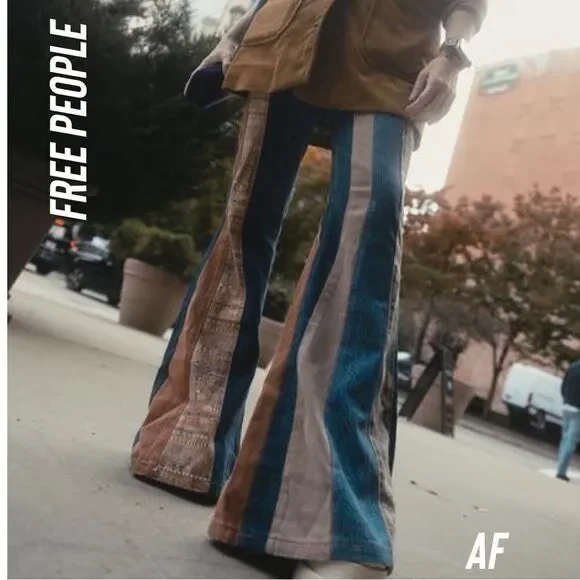 FREE PEOPLE SERENA FLARE LOW RISE JEANS NWT 31 & 32 left - Picture 1 of 14